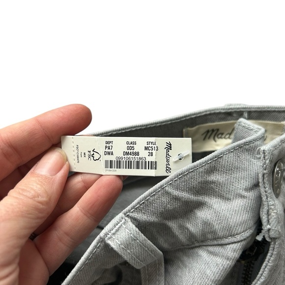 NWT Madewell Slim Demi-Boot Jeans in Dekalb Wash size 28 style mc513 gray - Picture 4 of 7